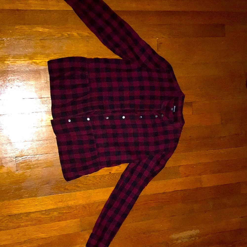 Madewell Lakeside Peplum Shirt in Buffalo Check